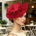 thumbnail image 5 of Karymi Hats for Women Elegant Fascinator Hat with Fake Feather Flower, Mesh Tea Party Derby Headpiece, Clip-on Hair Accessory for Wedding Church Golf Hat, 5 of 6