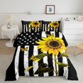 thumbnail image 2 of Feelyou Rustic Sunflower 3-Piece Full Comforter Set, Retro Flag Butterfly Animal Bedding, 2 of 8