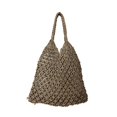 thumbnail image 1 of Malla Tota Bag Hombro Bolso Pescado Neta Mujeres Algodón Rope Gran Capacidad Color Sólido Playa Verano, 1 of 9