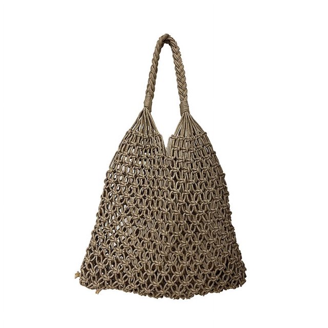 Malla Tota Bag Hombro Bolso Pescado Neta Mujeres Algodón Rope Gran Capacidad Color Sólido Playa Verano