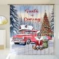 thumbnail image 3 of Santa is Coming Belgian Malinois Merry Christmas Xmas Noel Truck Tree Shower Curtain Sheepdog Dog Lover Gifts Waterproof Bathroom Bathtub Curtain - 02023, 3 of 5