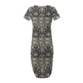 thumbnail image 4 of Ovzne Robes pour Femmes Robe d'Été Mode Robe Décontractée Imprimée à Manches Courtes Col Rond avec Poches Robe de Printemps Manches Courtes Imprimée Liquidation, 4 of 6