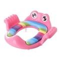 thumbnail image 1 of Asiento de inodoro para bebé, asiento de inodoro seguro para niños con apoyabrazos para niñas y niños, cojín para inodoro para viajes al aire libre, color rosa, 1 of 5