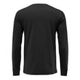 thumbnail image 4 of Men's V Neck Long Sleeve Casual T-Shirt Classic Basic Solid Tee Shirts Black 2XL, 4 of 6