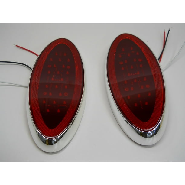 9.75" Oval Red LED RV Camper Trailer Stop Turn Brake Tail Lights