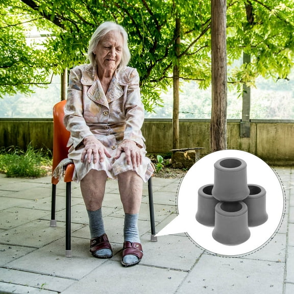 ibasenice 4Pcs Shower Chair Feet Pads Rubber Chair Foot Cover NonSlip Grey for Seniors