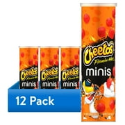 (12 pack) Cheetos Brand Minis Flamin’ Hot Cheese Flavored Canister, 3.625 oz (Packaging may vary)