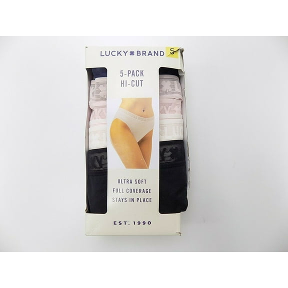 Lucky Brand Women's Hi Cut 5 Pack Soft Full Coverage Panties