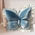 thumbnail image 4 of hulanddfd Butterlies Throw Pillow, Soft Bow Decorative Pillows 17.71x15.74 in Butterlies Pillow with Lace Edging Decoration Soft Cushion Decor for Bedroom Living Room Sofa Couch and Xmas Gift, 4 of 7