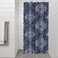 thumbnail image 2 of Blue and White Ethnic Floral Pattern Shower Curtain 36"x72" ,Bathroom Decorative Shower Curtains Set with 12 Hooks,Modern Waterproof Washable Shower Curtain, 2 of 6