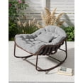 thumbnail image 7 of PYY Oversized Papasan Rocking Chair for Patio – Wicker Egg Lounge Chair with Water-Resistant Cushion, Heavy-Duty Metal Frame, Comfy for Garden, Porch, Balcony, Living Room – 450lbs Capacity, Gray, 7 of 7