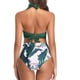 thumbnail image 5 of Trajes de baño para mujer, traje de baño vintage de dos piezas retro halter fruncido cintura alta bikini, 5 of 5