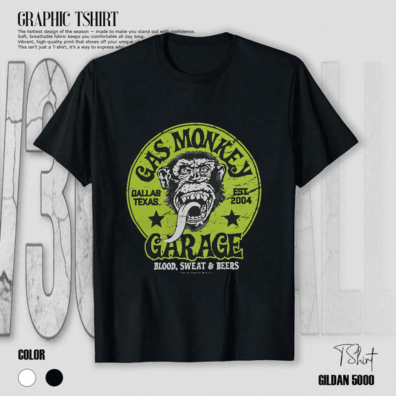 Gas Monkey Garage Graphic Winter Spring Pullover Fashion Unisex T-Shirt V17700, up to size 5XL