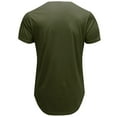thumbnail image 3 of AHTJRT Men's Premium Longline Curve Hem Droptail T-Shirt for Hipster Style Army Green 2XL, 3 of 3
