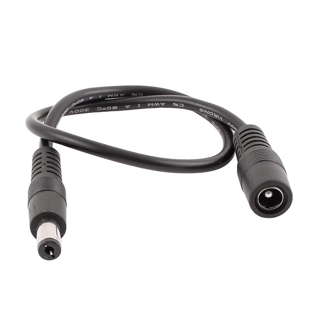 Unique Bargains 0.3 Meter 0.9ft DC M/F 5.5 x 2.1mm Cable Extension Connector For CCTV Camera