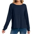 thumbnail image 2 of Casual Women's Tops Fashion Plus Size Women's Solid Color Long-sleeved Pullover Casual Fashion Top, 2 of 6
