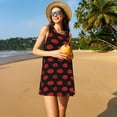 thumbnail image 3 of Gaeub Red Beautiful Lips Print Women's Sleeveless Dresses,Beach Casual Tank Loose Sundress,A Line Beach Dresses with Pockets,Womens Summer Maxi Dress, 3 of 7