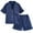 Navy, variant on Kids Satin Pjs Solid 2 Piece Short Sleeve Button Down Sleepwear with Shorts Set Summer Pjs for Girls Girls Pjs Size 7-8 Years