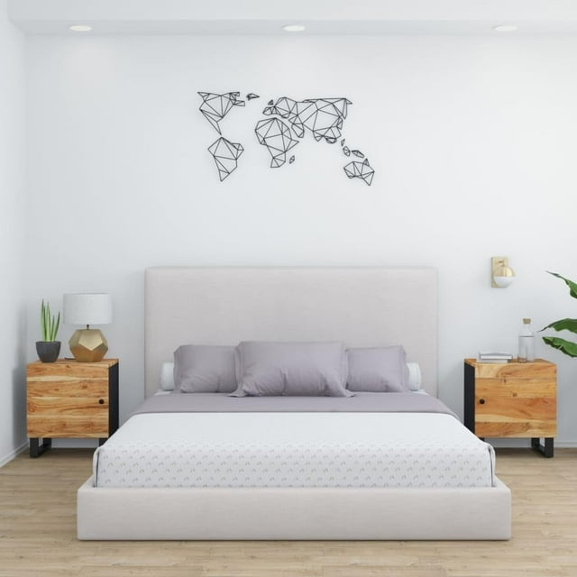 Mesitas de noche VidaXL 2 unidades de madera maciza de acacia 40x33x46 cm