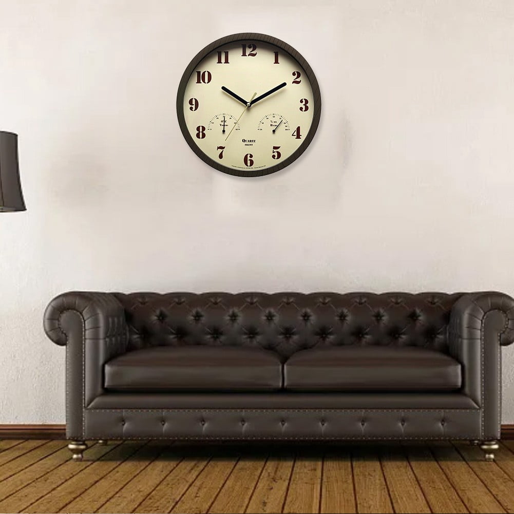 RANME Small Outdoor Clocks For Patio With Thermometer & Hygrometer Indoor Outdoor Use