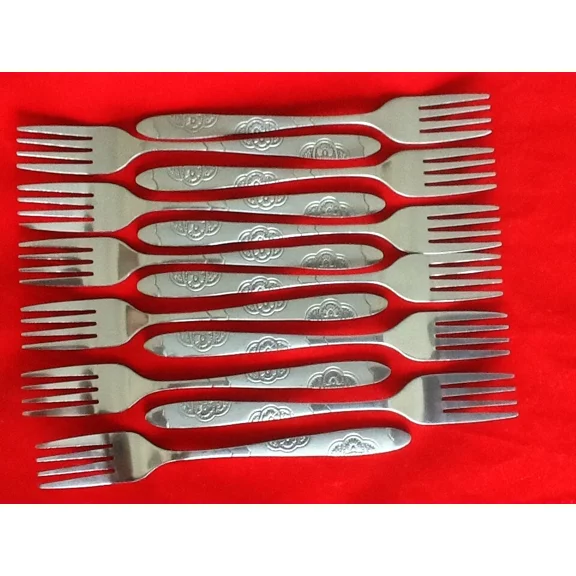 12 Appetizer Desert Fork 6" By 3/4" Stainless Steel Small Party