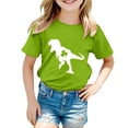 thumbnail image 2 of Gzbliryd Boys Girls st patricks day shirt t shirt Dinosaur Print 100% Cotton Crewneck Shirts Summer short sleeve T Shirt Tee Tops (Green,12-13 Years), 2 of 4