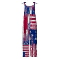 thumbnail image 4 of Dyegold Jumpsuits for Women Casual, Jumpsuit for Women Summer Loose Wide Leg Playsuit Independence Day USA Flag Square Neck Sleeveless Rompers Overalls, 4 of 5