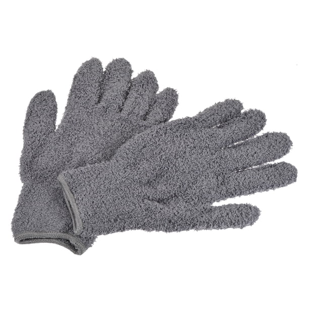 Guantes de limpieza de polvo Uxcell, mitones de microfibra, gris, 2 pares