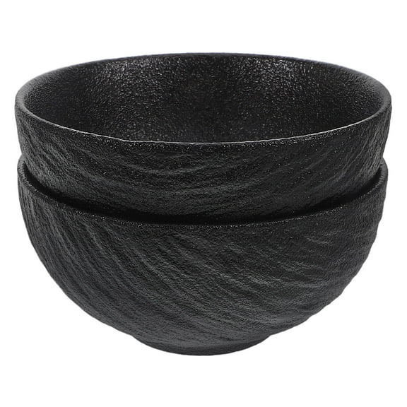 OUNONA 2pcs Ceramic Bowls Rock Texture Decorative Porcelain Serving Bowls Fruit Bowls Rice Bowls Soup Bowls For Home Decor And Family Daily Meal