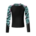 thumbnail image 5 of Yeahdor Girls Teens 4Pcs Printed Swimsuit Long Sleeve Tops with Crop Top Shorts Briefs for Bathing Pool Beach Swimming Black 10, 5 of 7