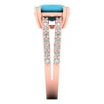 thumbnail image 3 of 3.96ct cushion cut turquoise 18k rose gold Bridal Wedding Engagement Promise Anniversary Ring for Women size 10.25, 3 of 7