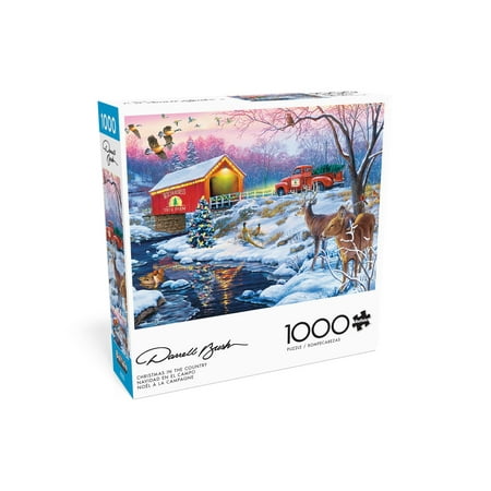 Buffalo Games 1000-Piece Darrell Bush Christmas in the Country Adult Interlocking Jigsaw Puzzle