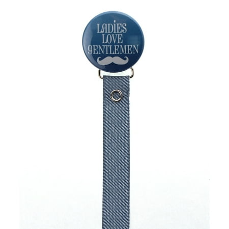 Denim Ladies Love Gentlemen Pacifier Clip