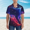 thumbnail image 4 of Lsque Cosmic Cat Psychedelic Journey pattern Hawaiian Shirt for Men, Unisex Summer Beach Casual Short Sleeve Button Down Shirts-Small, 4 of 9
