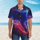 thumbnail image 2 of Fotbe Cosmic Cat Psychedelic Journey Camisa Hawaiana para Hombre Unisex – Camisa Casual de Verano con Botones de Manga Corta de Algodón y Lino,XX-Large, 2 of 7