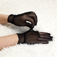 thumbnail image 4 of INSPIRE CHIC Women's Pair Elastic Wrist Fish Net Style Full Finger Gloves, 4 of 5