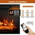 thumbnail image 5 of Pawverly 18-Inch Electric Fireplace Insert, 1400W Recessed Heater with 3 LED Flame Effects, Remote Control, 6H Timer & Realistic Log Set, Black, 5 of 9