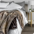 thumbnail image 3 of Bare Home Faux Fur Blanket - 60" x 80" - Ultra Soft Fleece - Oversized, Variegated Mocha, 3 of 5