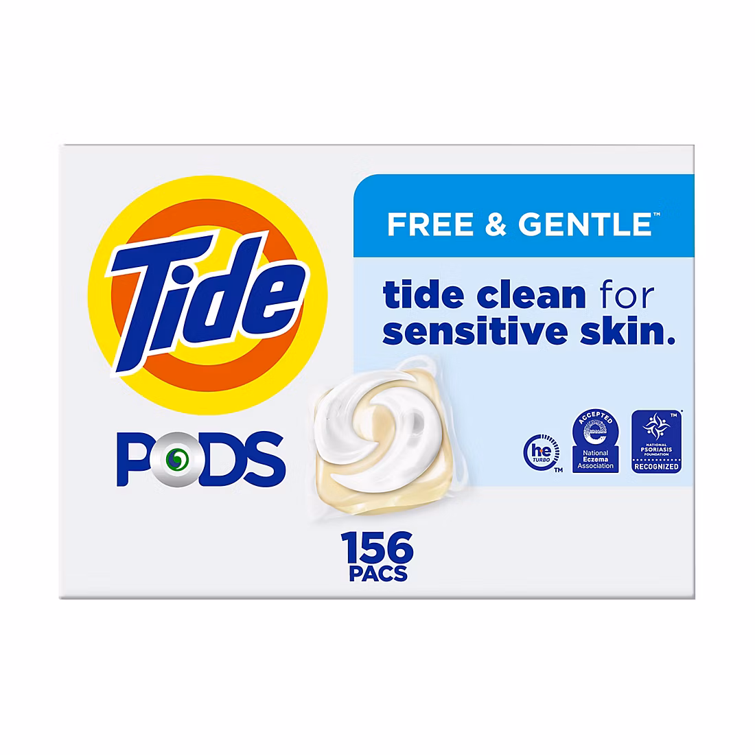 Tide PODS Free & Gentle Liquid Laundry Detergent Pacs, 156 ct.