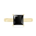 thumbnail image 4 of Rosec Jewels Certified Lab Grown Black Diamond Princess Cut Engagement Ring 1 Ct - Black Diamond Ring (6 mm, AAAA Grade), 14K Yellow Gold, US 3.00, 4 of 8