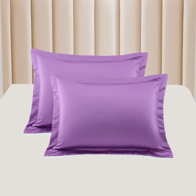 Juego de 2 Fundas de Almohada de Satén PiccoCasa, Fundas de Almohada de Saten Sedoso, Púrpura No Estándar