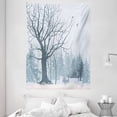 thumbnail image 1 of Apartment Decor Tapestry, Winter Theme A Tree without Leaves in the Snowy Forest and Flying Birds, Wall Hanging for Bedroom Living Room Dorm Decor, 60W X 80L Inches, Grey White, by Ambesonne, 1 of 2