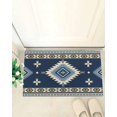thumbnail image 4 of Shag Bath Rugs Aztec Boho Ethnic Retro Pattern Navy Blue Plush Soft Fluffy Doormat Floor Carpet,Non-Slip Living Room Bedroom Kitchen Entryway Door Mats Tribal Totem, 4 of 6