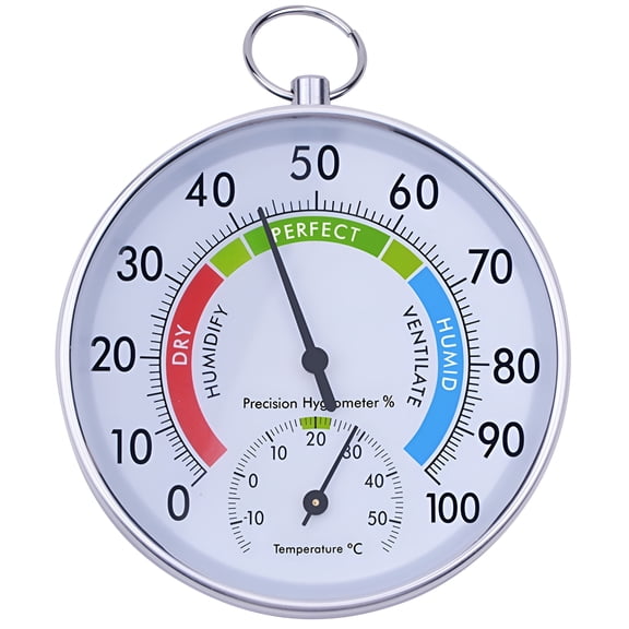 GJX Thermometer Outdoor Digital Humidity Temperature Dial Home Multifunctional Wall-mounted Gauge Indoor Glass