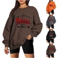 thumbnail image 4 of Crewneck Sweatshirts for Women Valentine's Day Cute Funny Graphic Print Pullover Tops Casual Long Sleeve Shirt(Black,L), 4 of 4
