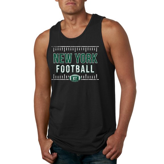 New York NYJ Hometown City Football Fan Pride Sports Mens Graphic Tank Top, Black, Small