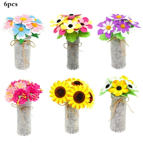 6 Sets DIY Craft Kit Decorative Artificial Plant Handmade Craft Kit for Kids