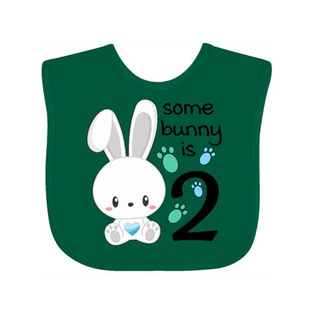 

Inktastic Somebunny is Two-Second birthday bunny Gift Baby Boy or Baby Girl Bib
