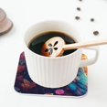 thumbnail image 5 of Yiaed Colorful Feather Owl Print Leather Coasters for Drinks - Cup Coasters Coffee Table Kitchen Table Bar, Home & Office Gifts Handmade Drink Coasters-Square, 5 of 6