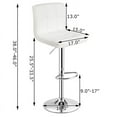 thumbnail image 3 of Home Square 46" PU Leather and Steel Armless Bar Stool in White - Set of 2, 3 of 11
